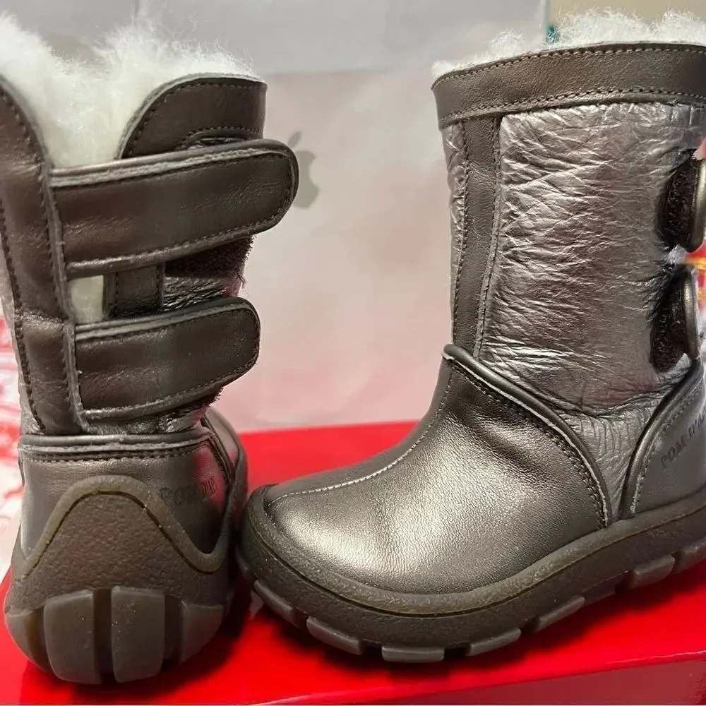 Pom D’Api Bronze Piwi Chabraque Sherpa  lined winter boots NWT size 5 Euro 120